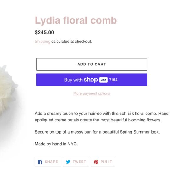 LELET NY Lydia Floral Hair Comb - Picture 4 of 4